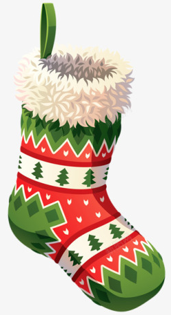 绿色圣诞节袜子素材