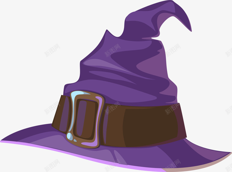紫色卡通巫师帽png免抠素材_新图网 https://ixintu.com 万圣节 帽子 恐怖惊悚 紫色巫师帽 鬼怪 鬼节 魔法