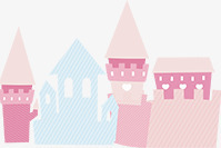 卡通欧式城堡png免抠素材_新图网 https://ixintu.com 卡通建筑 欧式城堡 粉色 高楼