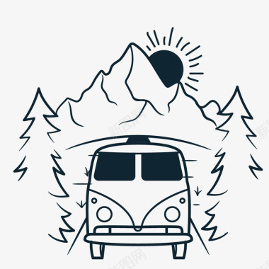 卡通简约简笔画黑白插画小清新图标图标