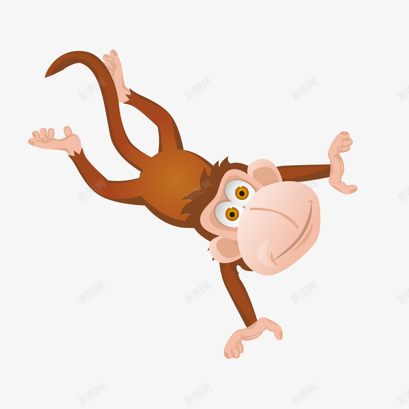 卡通猴子动物矢量图ai免抠素材_新图网 https://ixintu.com 创意 动物设计 卡通 可爱 猴子 野生动物 矢量图