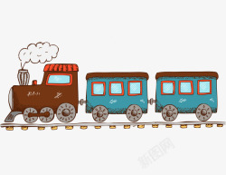 儿童画火车彩绘火车高清图片