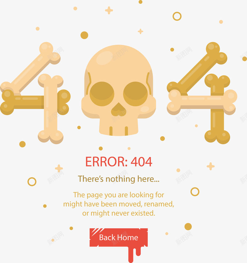 黄色骷髅404网页错误的矢量图ai免抠素材_新图网 https://ixintu.com 404 404网页 卡通 可爱 搜寻 搜索 清新 漂流 矢量图设计 网页错误 设计 错误矢量 黄色骷髅 矢量图