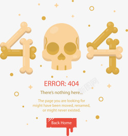 错误搜索黄色骷髅404网页错误的矢量图高清图片