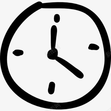 手工制作的圆形时钟符号图标图标