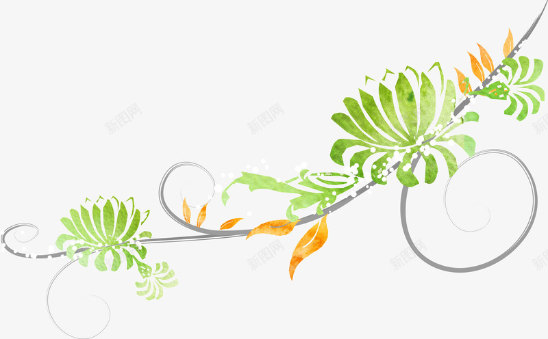清新绿色枝叶花边png免抠素材_新图网 https://ixintu.com 枝叶 清新 绿色 花边