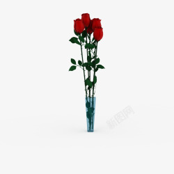 白边红色鲜花束红色玫瑰鲜花束高清图片