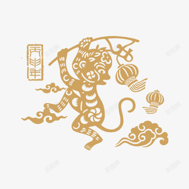 新年猴子灯笼通元素png免抠素材_新图网 https://ixintu.com 元素 新年 灯笼 猴子