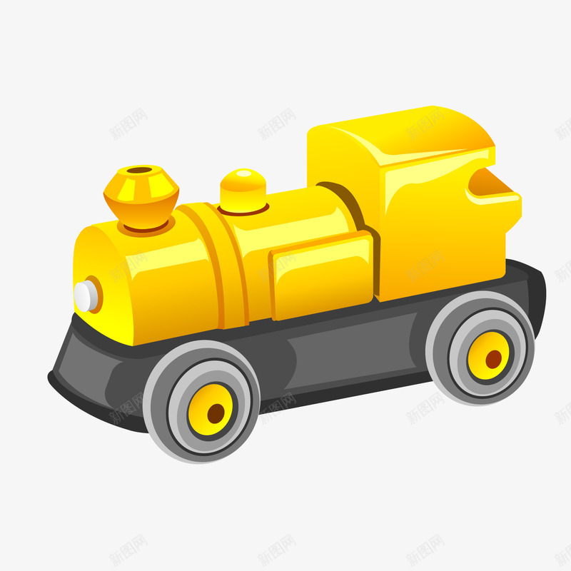黄色的玩具火车头矢量图ai免抠素材_新图网 https://ixintu.com 儿童玩具 卡通 火车头设计 立体 黄色 矢量图