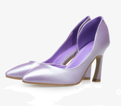 紫色尖头优雅简约高跟鞋高清图片