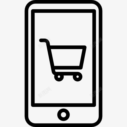 购物smarphone图标png_新图网 https://ixintu.com 在线商店 在线购物 手机 技术 购物车