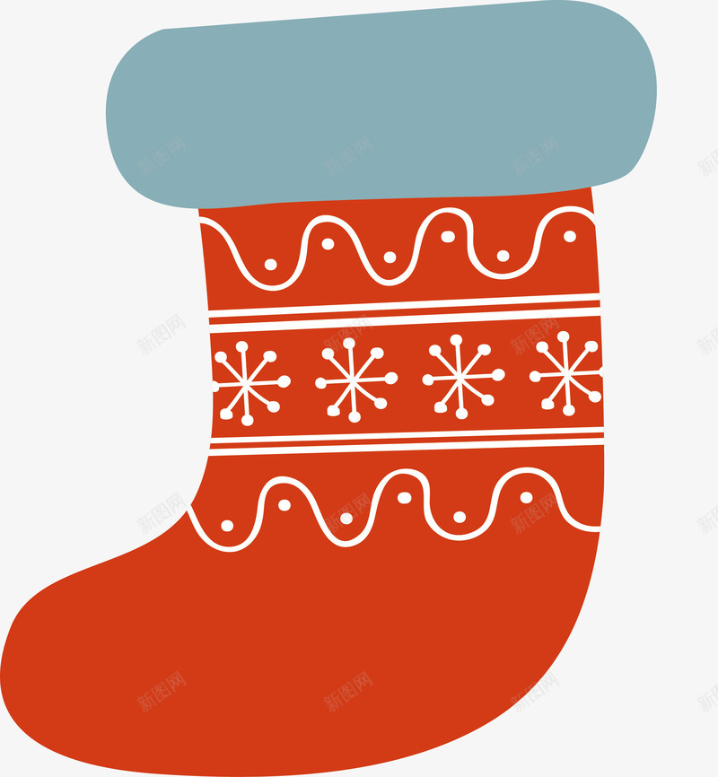 白色花纹圣诞袜png免抠素材_新图网 https://ixintu.com 圣诞节 圣诞袜 白色花纹 矢量png 礼物袜 红色袜子