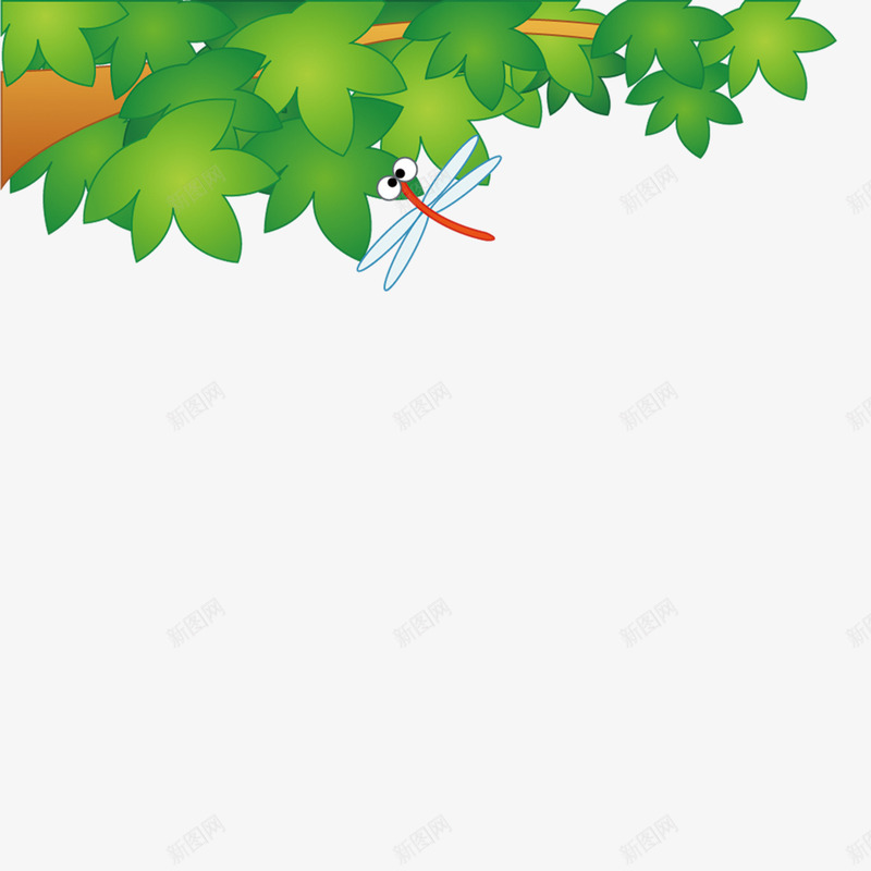 卡通树枝叶png免抠素材_新图网 https://ixintu.com 卡通 树叶 树枝 植物