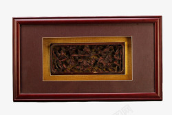 中国风红木框挂件元素素材