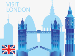 蓝色伦敦蓝色英国伦敦旅游矢量图高清图片