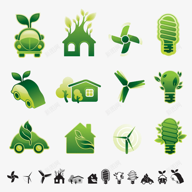 环保图标png_新图网 https://ixintu.com 低碳 图标 环保 生态 绿色 节能