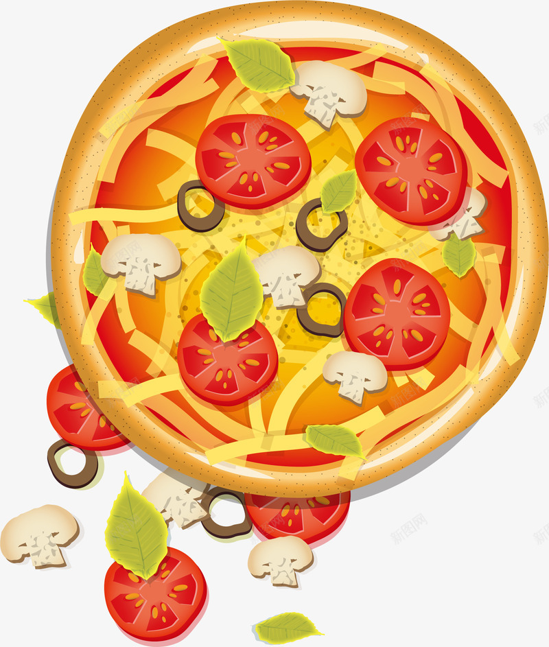 手绘蔬菜圆形披萨图案png免抠素材_新图网 https://ixintu.com 图案 圆形 手绘 披萨 蔬菜