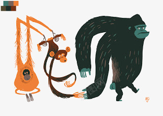 灵长类动物png免抠素材_新图网 https://ixintu.com 卡通猴子 大猩猩 狒狒