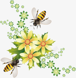 閲囱姳花丛中的蜜蜂高清图片