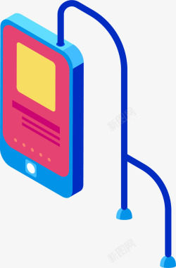一个智能手机世界电信日蓝色手机高清图片
