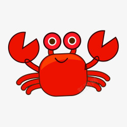 红色的小螃蟹卡通素材