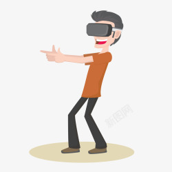 人物穿戴虚拟现实卡通游戏跳舞人物素矢量图高清图片