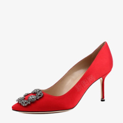 镶钻高跟鞋马诺洛品牌红色镶钻女鞋高跟鞋高清图片