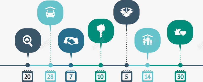 时间轴图标png_新图网 https://ixintu.com PPT元素 写日期 图标 坐标轴 日期