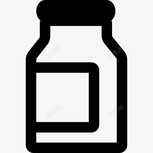 牛奶瓶的标签图标png_新图网 https://ixintu.com 交付 容器 标签 玻璃 罐 食品