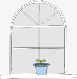 窗户绿植素材
