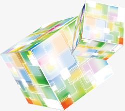 几何淡彩立方体素材