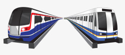 两列两列并排高速列车高清图片