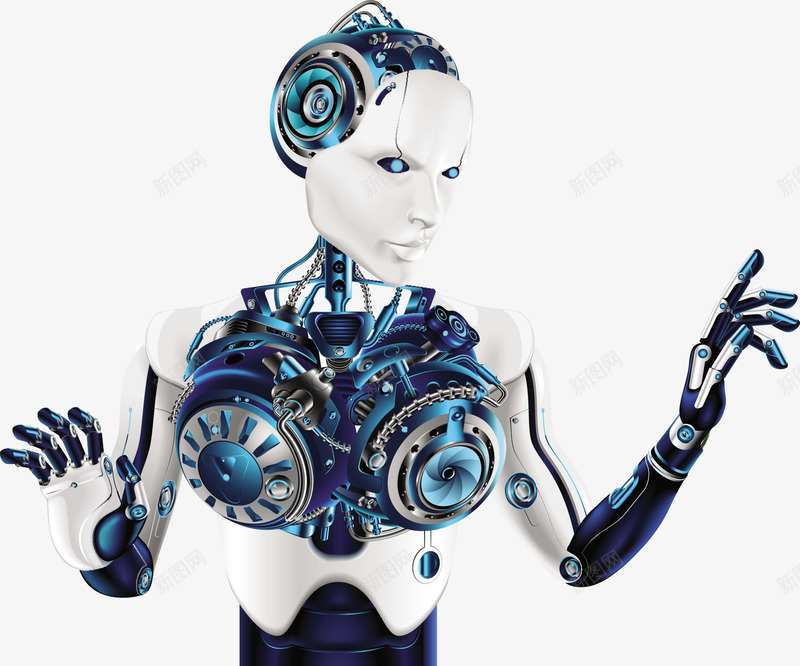 蓝色智能机器人矢量图eps免抠素材_新图网 https://ixintu.com 创意 机器人 机器人PNG 矢量机器人 蓝色 蓝色机器人 矢量图