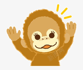素描手绘猴子可爱猴子图标图标
