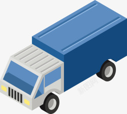 蓝色大货车一辆蓝色大货车矢量图高清图片