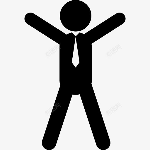 站在男人的领带张开手臂和腿图标png_新图网 https://ixintu.com humanpictos 人 开放 站着 胳膊 腿 领带