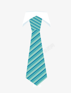 手绘蓝色领带素材