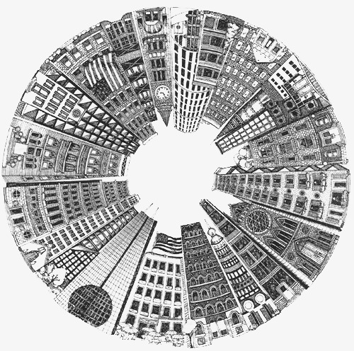 建筑png免抠素材_新图网 https://ixintu.com 创意建筑 手绘建筑 高层 高楼大厦 黑白建筑