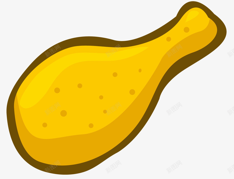 一个金黄色的鸡腿png免抠素材_新图网 https://ixintu.com 斑点 炸鸡 美味 金黄色的食物 食品 香酥可口 鸡腿