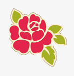 红色卡通玫瑰装饰花朵鲜花素材