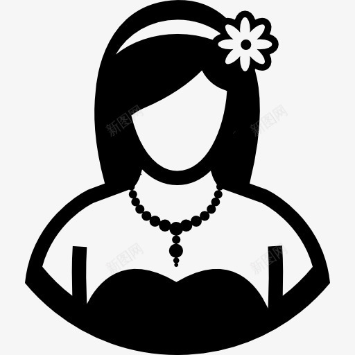 女性用户的衣服和头发上花图标png_新图网 https://ixintu.com 人简介 头像 女人 用户头像 简介