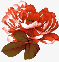 创意手绘合成红色的玫瑰花素材