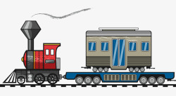 卡通插图老式火车素材