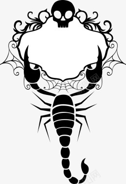 黑色骷髅蝎子图标图标