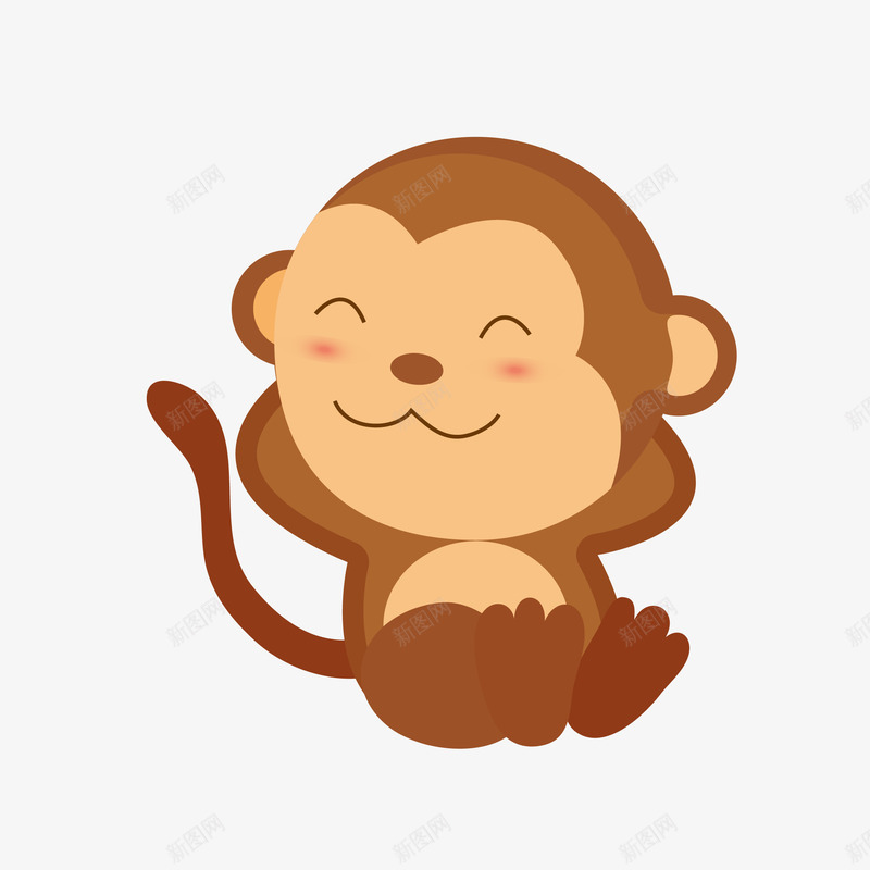 摸头的猴子矢量图eps免抠素材_新图网 https://ixintu.com 卡通 卡通可爱 卡通猴子 可爱猴子 摸头 摸头图片 摸头的猴子 矢量图