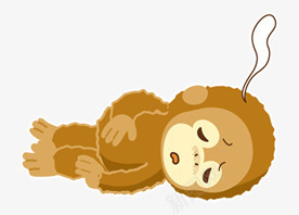 猴子素描卡通痛苦的小猴子图标png_新图网 https://ixintu.com 人物 卡通动物图片 卡通图片 可爱 手绘 手绘动物图片 水彩 猴子图标 生病 痛苦