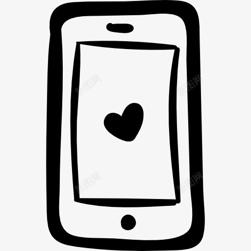 智能手机的心脏图标png_新图网 https://ixintu.com 手机的迹象 浪漫 爱情 爱没有距离