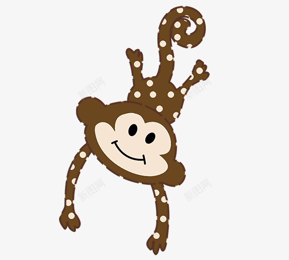 斑点小猴子png免抠素材_新图网 https://ixintu.com 创意卡通小动物 动物 卡通动物 卡通斑点小猴子 咖色 粉色