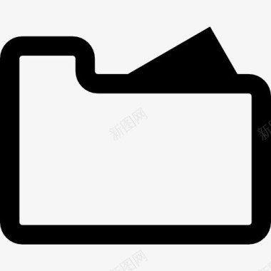 白色的文件夹界面符号轮廓图标图标