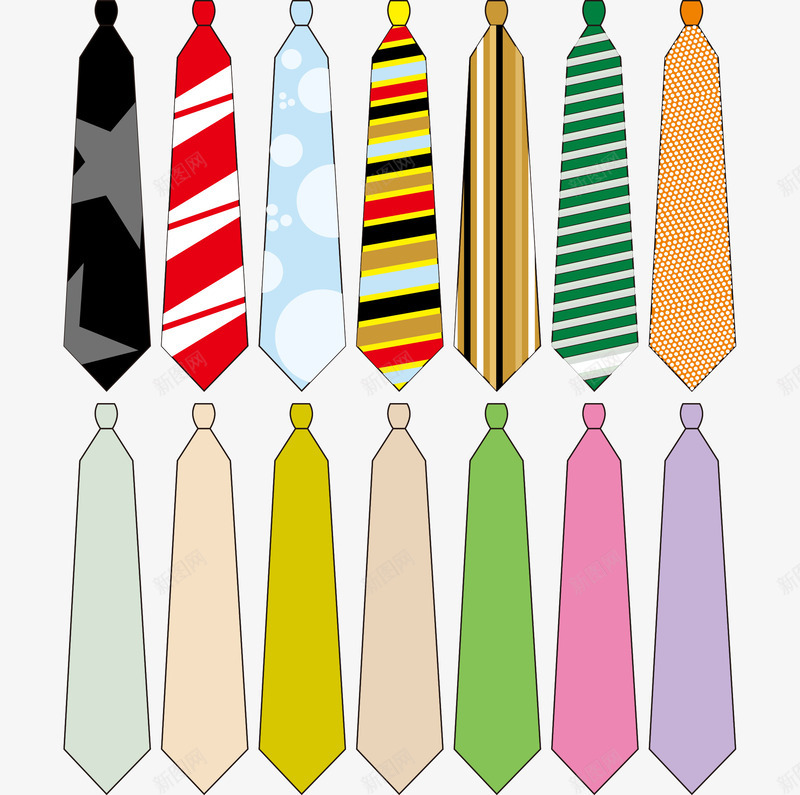 彩色领带png免抠素材_新图网 https://ixintu.com 彩色 领带